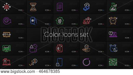 Set Of Chemistry Lab, Tickets And Logistics Network Line Icons. Include Cashback, Air Conditioning, 