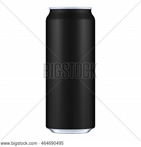 Mockup Black Metal Aluminum Beverage Drink Can 500ml. Mockup Template Ready For Your Design. Isolate