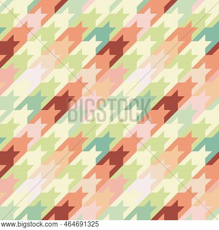 Seamless Houndstooth Vector Pattern. Classical English Checkered Textile Design. Winter Color And Re