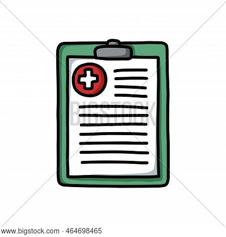 Anamnesis, Medical History Doodle Icon, Vector Illustration