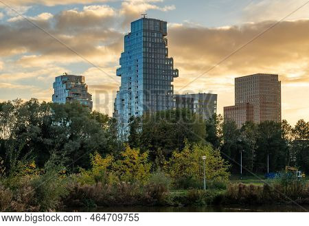 Amsterdam, The Netherlands, 01.11.2022, Residential Towers The Valley In Zuidas Business District By