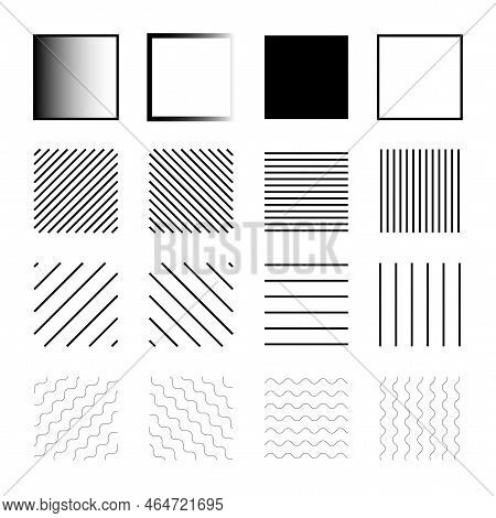 Different Squares. Contour Drawing. Vector Illustration. Stock Image.