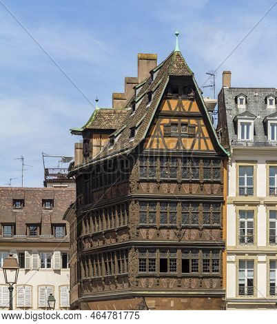 Idyllic Impression Showing The Kammerzell House In Strasbourg, A City At The Alsace Region In France