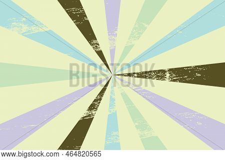 Colorful Grunge Retro Explosion Vector In Trendy 70x Colors. Vintage Abstract Grunge Background.