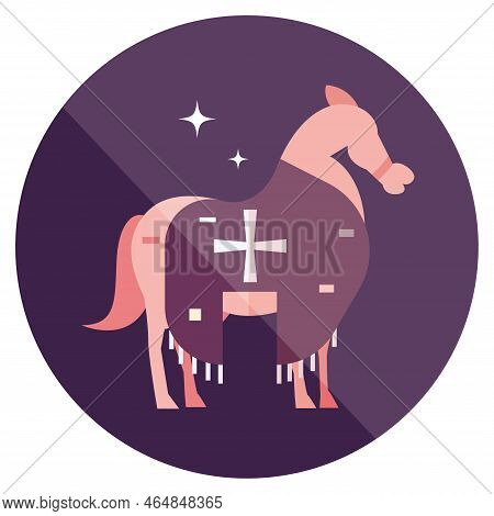 Isolated Medieval Knight Horse Cavalry Icon Vector Illustration