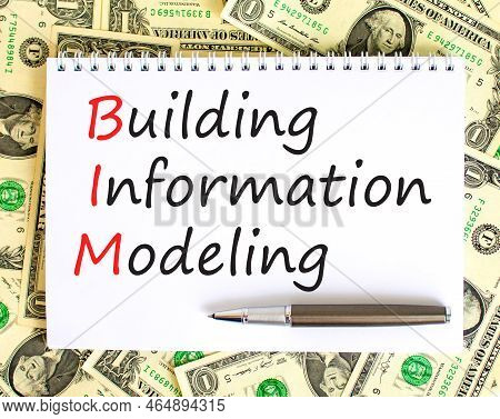 Bim Building Information Modeling Symbol. Concept Words Bim Building Information Modeling On White N