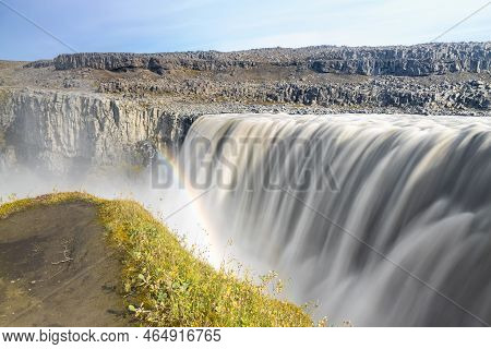 Close-up Of Dettifoss Waterfall In Iceland. It Is Europes Seond Most Powerful Waterfall