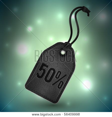 Leather price tag illustration - eps10