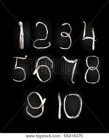 Placticine collection. Numbers, part of alphabet