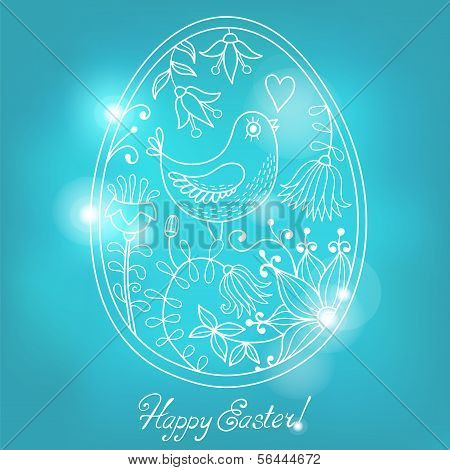 Uovo di Pasqua, disegnata a mano in stile cartoon