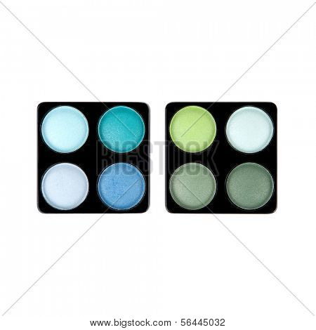 Two eyeshadow palettes isolated on white
