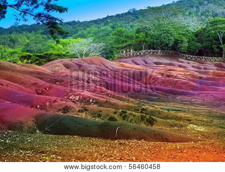 Main sight of Mauritius- Chamarel- seven color lands
