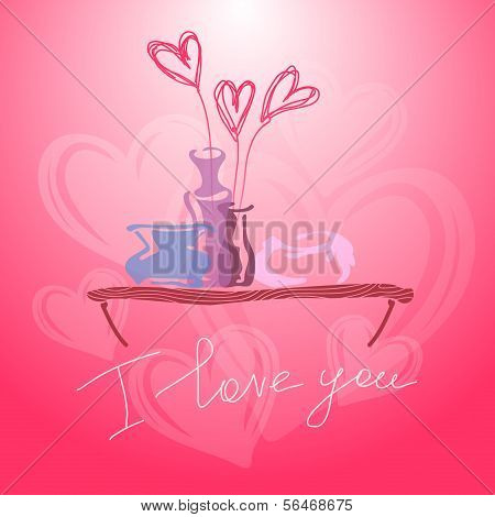 Valentine's Day. I love you. Vector background