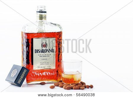 Amaretto Liquor With Almond Nuts