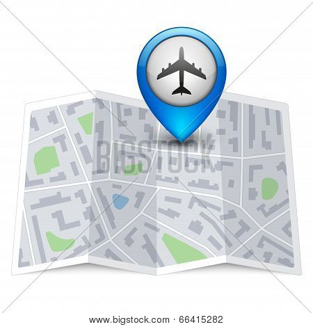 Vector City map with label pin