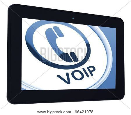 Voip Tablet Means Voice Over Internet Protocol Or Broadband Tele