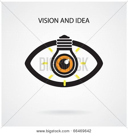 Creative Light Bulb And Eye Symbol
