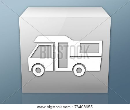Icon, Button, Pictogram Motorhome