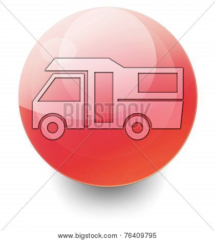 Icon, Button, Pictogram Motorhome