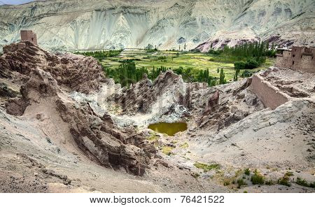 Ruins At Basgo Monastery