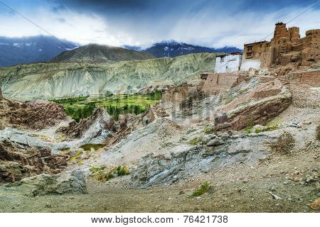 Ruins At Basgo Monastery