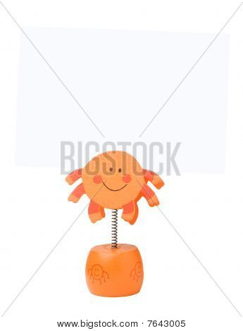 Orange memo & foto indehaveren