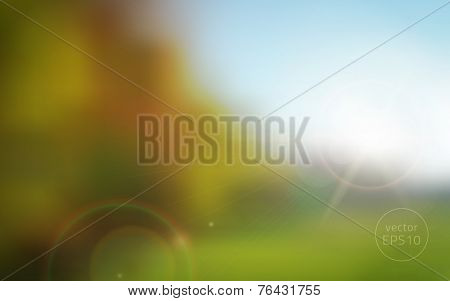 Blurred Autumn Sunset Vector Background