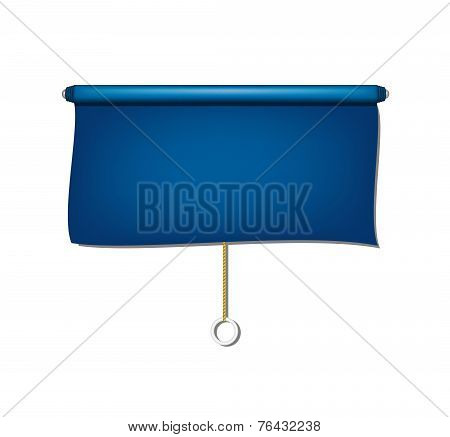 Vintage window sun blind cloth in blue design