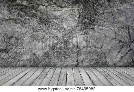 Grunge Wallpaper With Wooden Table