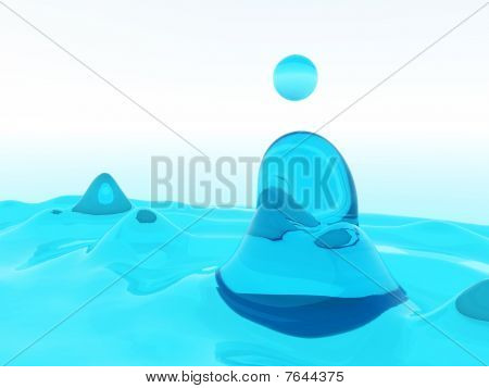 Blue Abstract Blob