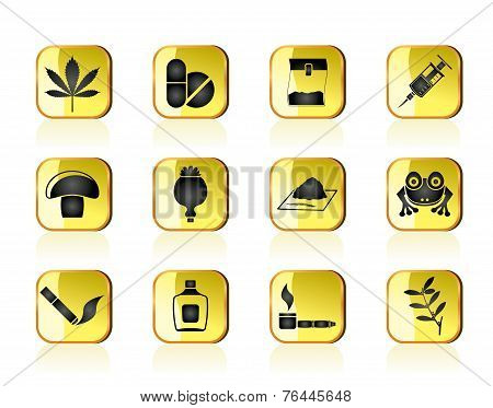 Different kind of drug icons