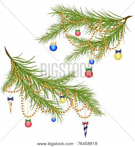 Branches with toys
