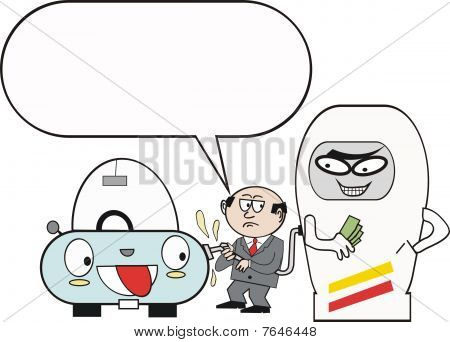 Benzin pompası karikatür