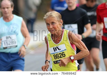 Old Lady In Good Shape Running
