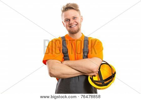 Smiling construction worker