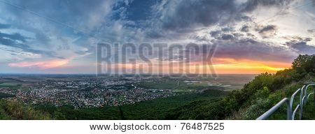 City Of Nitra From Above At Sunset