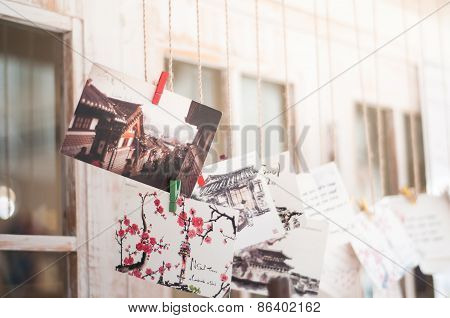 Photograph And Painted Poscards In Bukchon, Korea