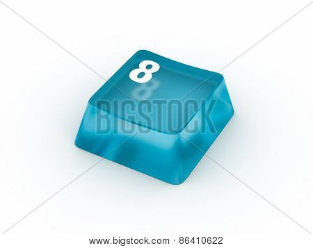 Keyboard button with number EIGHT