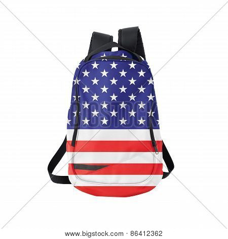 American Flag Backpack Isolated On White