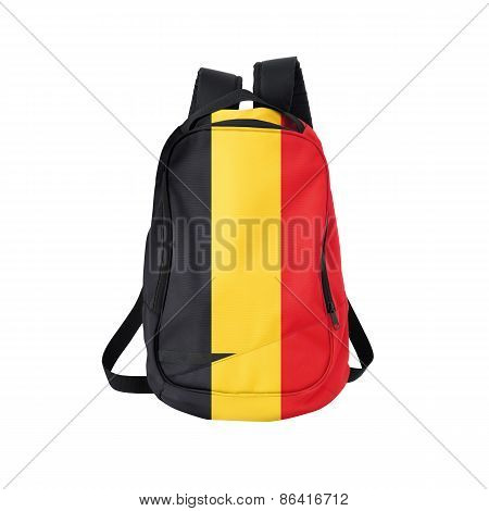 Belgium Flag Backpack Isolated On White