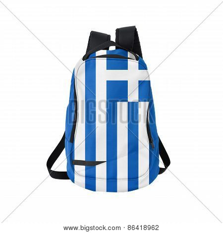 Greece Flag Backpack Isolated On White