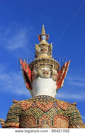 Behide Giant Statue at Temple of The Emerald Buddha