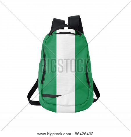 Nigeria Flag Backpack Isolated On White