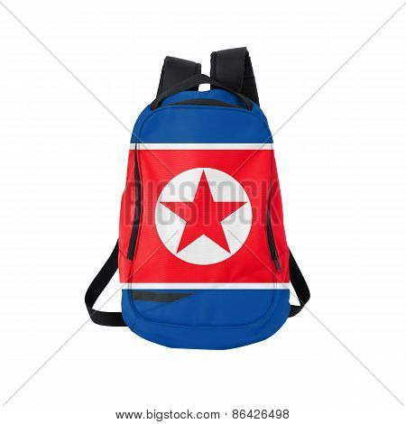 North Korea Flag Backpack Isolated On White