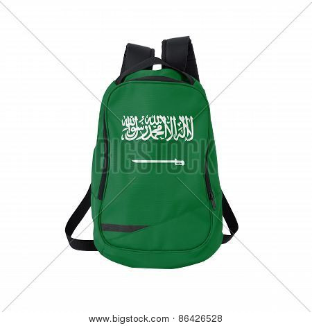 Saudi Arabia Flag Backpack Isolated On White