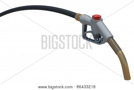 Gas station gun and hose. Top view. Isolated