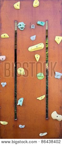 Rock Climbing Wall With Colorful Knobs