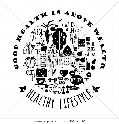 Healthy Lifestyle Vector Illustration.