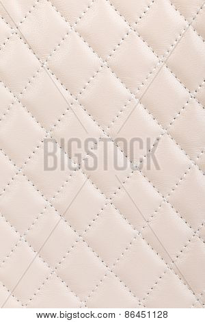 Milky White Quilted Leather Background