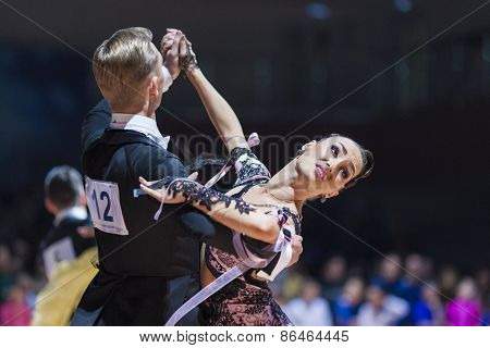 Minsk, Belarus-february 14, 2015: Professional Dance Couple Of Parfyonov Denys And Sopit Tetiana Fro